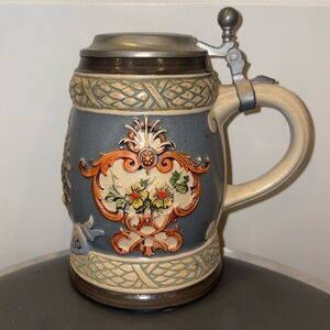 Vintage GERZ W. Germany "OLD AUSTRIA" Coat of Arms & Lidded BEER STEIN - RARE